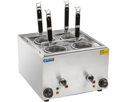 Pastakoker – Pastapan – Spaghettikoker – Dumplingkoker – Stoompan – 2 Kamers Met Kraantjes – RVS & 2x1500W Vermogen