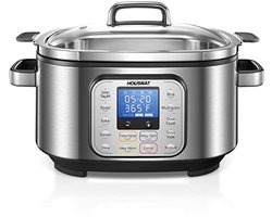Programmeerbare Slow Cooker 10-in-1 6Qt RVS met Rijstkoker en Yoghurtmaker