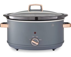 SCH® Slowcooker met timer - Slowcooker - Crockpot - Grijs - ‎30cm x 42cm x 26cm