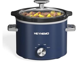 Slow Cooker 2 Liter - 3 Temperaturen - Verbeterde Keramische Pot voor Sauzen en Stoofschotels