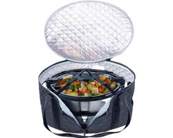 Slowcooker Draagtas - Crockpot Tas - Maaltijden Vervoeren - Geïsoleerde Vulling - 16 x 11.5 x 9 inch - Grijs