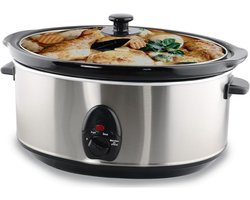 Slowcooker RVS met Grote Capaciteit 6.5L voor Stoofpotten en Maaltijden
