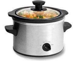 Slowcooker - Slowcookers - Kooktoestel - Vaatwasmachinebestendig - 220V - Instelbare Temperatuurfunctie - Transparante Deksel - Schoonmaakfunctie - Energiebesparende Functie - Met Warmhoudfunctie - Cool Touch Handgrepen - Afneembare Stenen Pot
