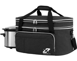 Slowcooker Tas - Crock Pot Drager - Maaltijden Vervoeren - Dubbellaags Ontwerp - 8 Quarts - Zwart