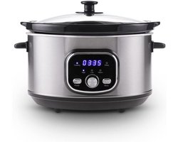 SNJY® Slowcooker met Timer - Slowcooker - Slowcookers - 3,5 Liter - 200 W - Zilver