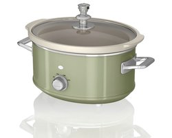 Slowcooker - Warmhoudfunctie - Keramische Binnenpan - Groen - 27cm x 33cm x 22cm