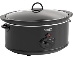 Strex Slowcooker 3.5L - 3 Standen - Met Uitneembare Keramische Binnenpan & Warmhoudfunctie - Zwart