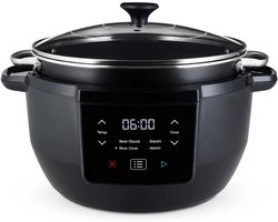 TopChoice® Slowcooker met Timer - Multicooker - Crockpot - 39x26x35cm - Zwart
