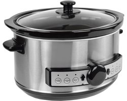 VELTRR® Slowcooker met Timer - Keramische Binnenpan - Hotpot - Zilver
