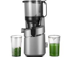 AMZCHEF Slowjuicer - 135MM Extra Grote Vulopening - 1800ml Sapcentrifuge voor Groenten en Fruit - Drievoudig Filtersysteem - Grijs