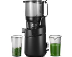 AMZCHEF Slowjuicer - 135MM Extra Grote Vulopening - 1800ml Sapcentrifuge voor Groenten en Fruit - Drievoudig Filtersysteem - Zwart