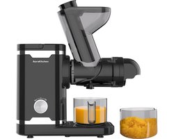 AoraKitchen Slowjuicer - met Omkeerfunctie - Sapcentrifuge - 500 ML - Juicer - voor Groenten en Fruit - Fruitpers - Zwart