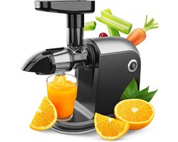 Aurixi® Sapcentrifuges Groenten en Fruit – Slowjuicer Universeel Gebruik – Juicer Vaatwasser Bestendig – Inclusief Reinigingsborstel & EBook - Zwart - 40cm x 17cm x 34cm