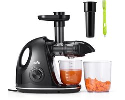 Bardi Slowjuicer – Coldpress Fruitpers voor Groenten & Fruit – 700 ml Pulpreservoir – Met Schenkkan – Zwart