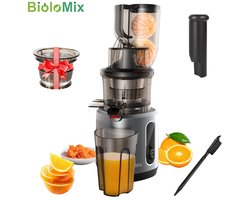 BioloMix - SlowJuicer- Slow Juicer - Keukenmachine - Sapcentrifuge - 78mm Brede Invoer - 200W 40-65RPM - Tritan BPA Vrij - Zwart