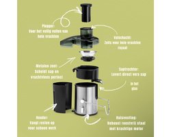 DYNA® Sapcentrifuges groenten en fruit - Sapcentrifuges - Slowjuicer - Zwart - ‎‎10cm x 10cm x 10cm