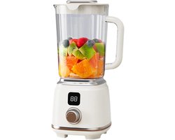 Fruitpers - Oplaadbare draagbare sapcentrifuge - Met LED-display - Draadloze sapcentrifuge - Geschikt voor thuisgebruik - Perst citroenen, sinaasappels, ananas, citrusvruchten, groenten en fruit - Wit