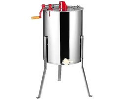 Honey Extractor - Manual - 3 Frames - Honey Centrifuge - Manual - Stainless Steel - Silver