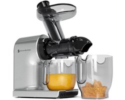 KitchenBrothers Slowjuicer - Compact - Juicer - Groenten en Fruitpers - 45 mm - 500 ml - Grijs