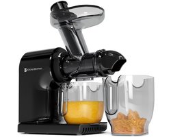 KitchenBrothers Slowjuicer - Compact - Juicer - Groenten en Fruitpers - 45 mm - 500 ml - Zwart