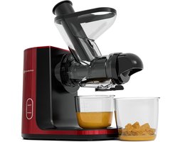 KitchenBrothers Slowjuicer - Juicer - Groenten en Fruitpers - 43 mm en 60 mm invoer - 400 ml - Rood