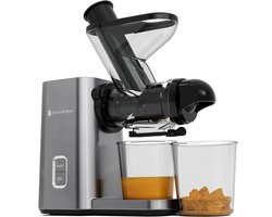KitchenBrothers Slowjuicer - Mini Juicer - Groenten en Fruitpers - 40 mm en 50 mm invoer - 400 ml - Grijs