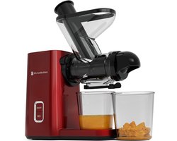 KitchenBrothers Slowjuicer - Mini Juicer - Groenten en Fruitpers - 40 mm en 50 mm invoer - 400 ml - Rood