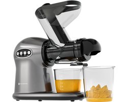 KitchenBrothers Slowjuicer XL - Juicer - Groenten en Fruitpers - 43 mm en 70 mm invoer - 500 ml - Grijs