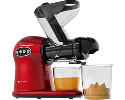 KitchenBrothers Slowjuicer XL - Juicer - Groenten en Fruitpers - 43 mm en 70 mm invoer - 500 ml - Rood