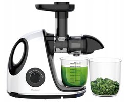 Klausberg Slow Juicer KB-7864 – 150W | Cold Press | Stille Juicer - Groenten en Fruitpers – Met Pulpreservoir - Juice Maker - Wit