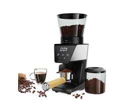 Koffiemolen - Elektrische - Burr Grinder - Conische Maalschijven - 220V - Instelbare Maalgraad - voor Espresso & Filterkoffie - LCD Display - 90g+ Bonenreservoir - LCD-Scherm met Timer - met 30 Maalstanden