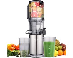 Koude Pers Slow Juicer met Groot Voerkanaal voor Hele Vruchten en Groenten