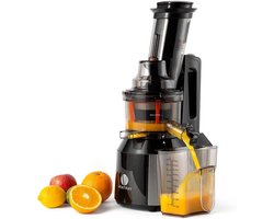 Koude Pers Slowjuicer met Brede Invulopening - Langzaam Draaiende Sapcentrifuge Zwart