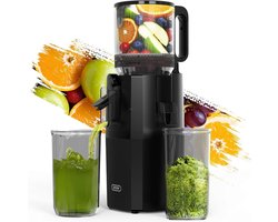 Koudpers Sapcentrifuge - Slowjuicer Sapmachine - Gezond Sappen Maken - XXL Voergoot - 250 Watt - Zwart