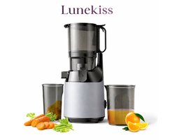 Lunekiss Blender Mixer Koudpers XL 130mm Goot – 250W – 40-65rpm – Reverse – Hele groenten & fruit – Anti-drip – BPA-vrij
