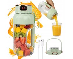Mini Sapcentrifuge - Sapcentrifuges Groenten en Fruit - Draagbare Juicer - Blender To Go - Mini Blender - 1200 ml - 2 Standen - 8-15 Sapbeurten - Digitaal Display - USB Oplaadbaar - Voor Sportschool & Reis & Kantoor