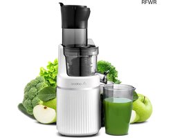 RFWR® 200W Slowjuicer met Omgekeerde Functie en Twee Filtergroottes voor Optimale Sapopbrengst
