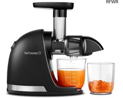 RFWR® Cold Press Slow Juicer Machine - Masticating Elektrische Vruchtenpers voor Groente en Fruit - Delicate Chew en Hoge Sapextractie - Zwart