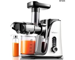 RFWR® Cold Press Slow Juicer met 2 Snelheidsstanden - Ideaal voor Fruit en Groenten - Inclusief 500ml Draagbare Fles en Twee Kopjes