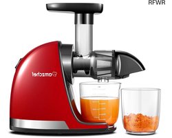 RFWR® Cold Press Slow Juicer voor Groente en Fruit - Masticating Sapcentrifuge met 2 Kopjes - Ideaal voor Gezondheidsbewuste Keukens
