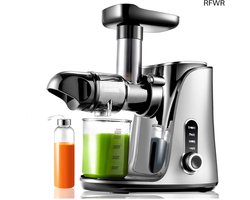 RFWR® Krachtige Slow Juicer voor Groenten en Fruit met 2 Snelheidsmodi en 500 ml Reisflessen