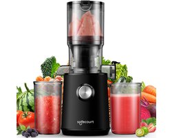 Safecourt Kitchen Sapcentrifuge - Slowjuicer voor Groenten & Fruit - XXL Vulopening - Krachtige motor - Zwart
