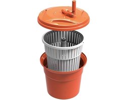 Saladespinner - Sla droger - Grote porties - Handmatige bediening - Jumbo capaciteit - Wit