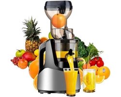 Sapcentrifuge - Slowjuicer Koude pers - Gezond sap maken - Brede voergoot - 200W - Zilver