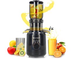 Silvergear® Slow Juicer | For Fruit and Vegetable Juices | Juicer Electric Powerful Motor with 60 RPM | 103mm Opening | 2x 450ml Collection Bin | BPA Free | Slow Juicer 250 W | Black