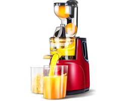 Slow Juicer - Cold Press - Slow Juicer - Slow Masticating Juicer Machine - Cold Press juicer - Raw Juicer voor sinaasappel, appel, citrusvruchten - Rood