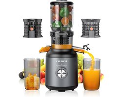 Slow Juicer met Grote Opening voor Groente en Fruit – 250W, 100% BPA-vrij, Masticating Juicer voor Vers Sap