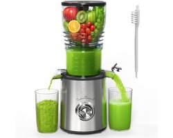 Slow Juicer voor Groenten en Vruchten - 2L Capaciteit, Makkelijk Schoon te Maken en Groot Invoerdop