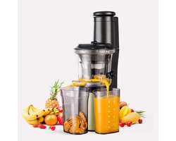 Slowjuicer met Brede Voedingsschacht voor Fruit en Groenten - Behoudt Vitaminen