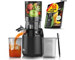 Slowjuicer met Grote Opening en Receptenboek - Perfect voor Gezonde Sapjes